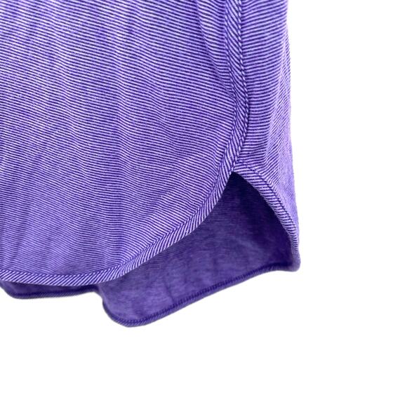 Lands' End Size Large 14-16 Tank Top Purple Striped Curved Hem‎ Shirt Blouse - Picture 3 of 6